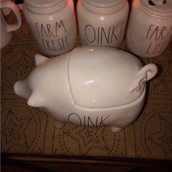 Rae Dunn OINK Pig Canister White - Picture 2 of 11